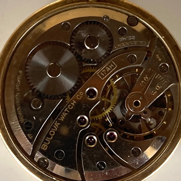 1920 10k gold Bulova Pocket Watch  Gold and Rose  Face - Picture 3 of 6